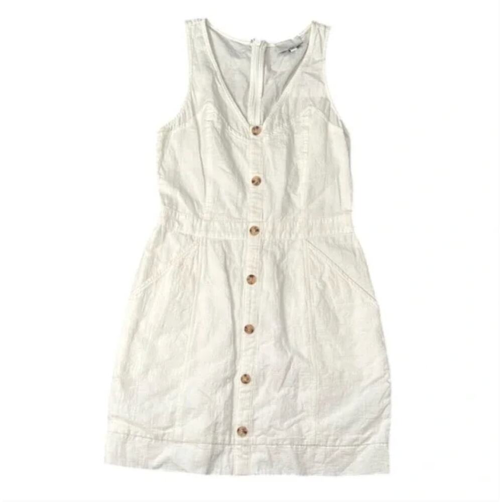 Anthropologie Greylin White Cotton Button Down Dress Sz XS